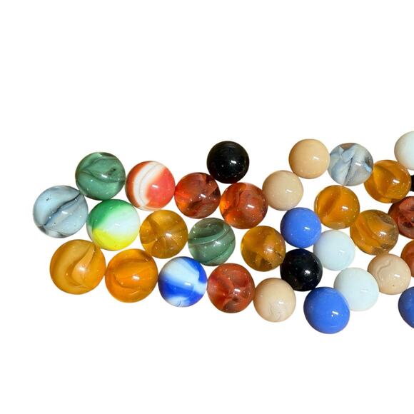 Marbles Collection Lot 100 Solid Vintage Various Sizes Colors Swirls Mixed 1lb - Picture 2 of 8
